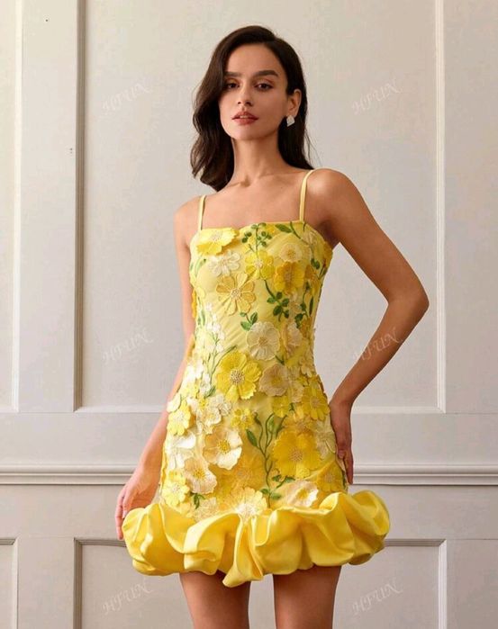 Жълта рокля ХС Shein