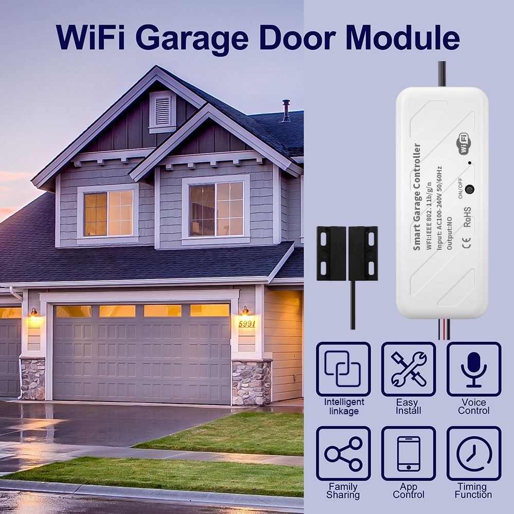 Tuya Smart WIFI контролер за гаражна врата (дист. отваряне/затваряне)