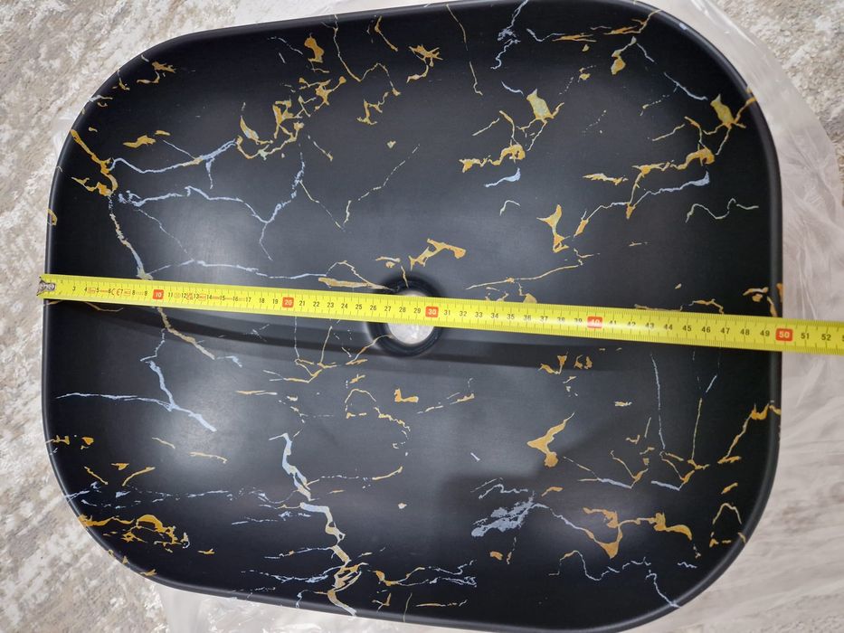 Lavoar cu montaj pe blat Fire, latime 50 cm, negru