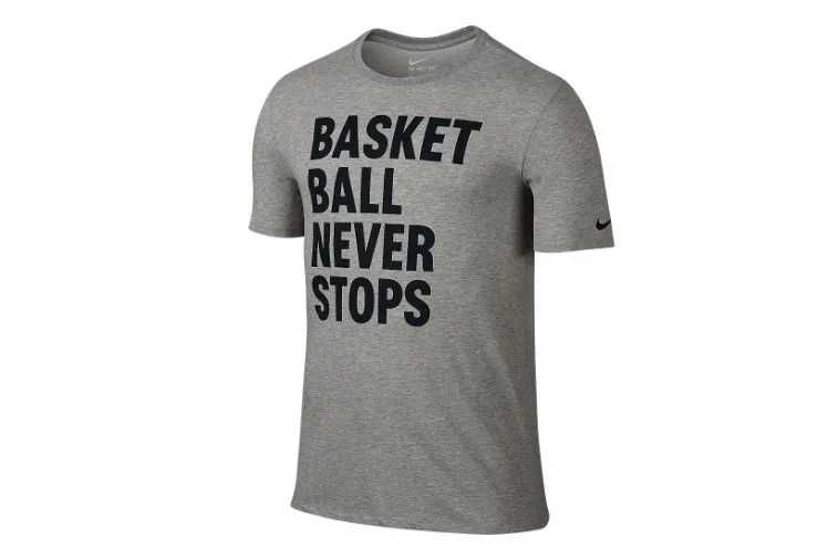 tricou Nike Basketball Never Stops, Gri/Negru, S->NOU,SIIGLAT,eticheta