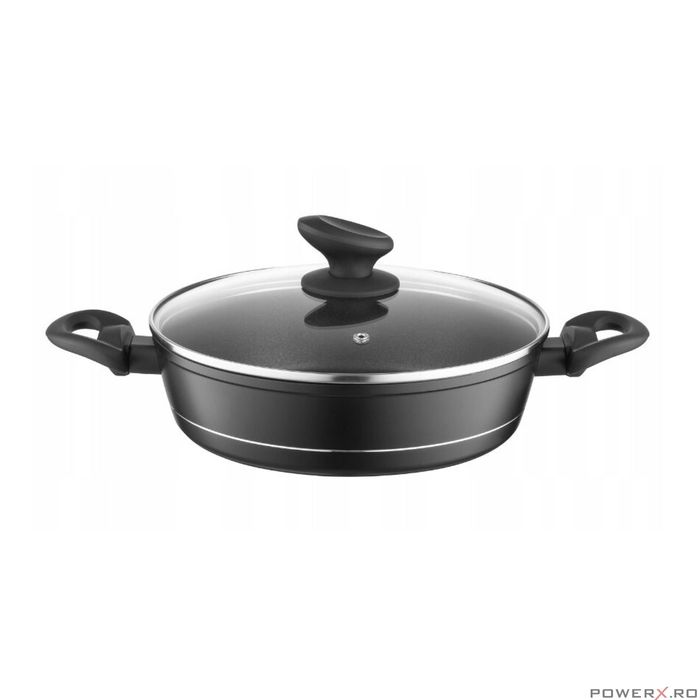 Oala joasa din aluminiu forjat, cu capac, 28cm, 3.5L, invelis