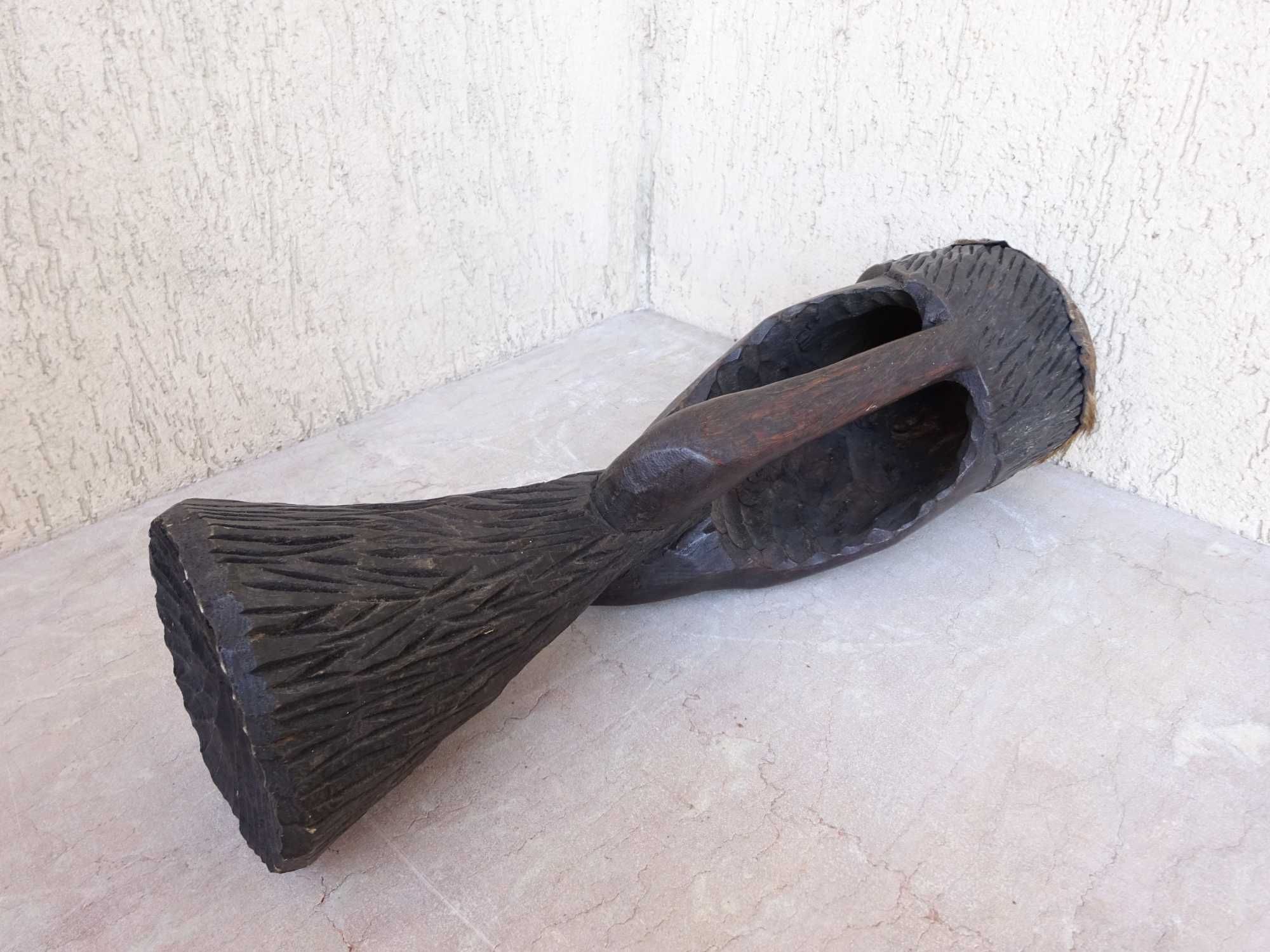 Toba africana tribala veche/ Rar instrument muzical sculptat in abanos