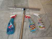 Инструмент для мытья больших окон и витражей+ моющие средства