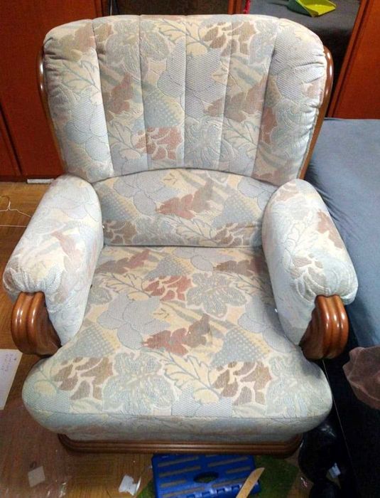 Set canapele 3+2+1 lemn masiv+catifea