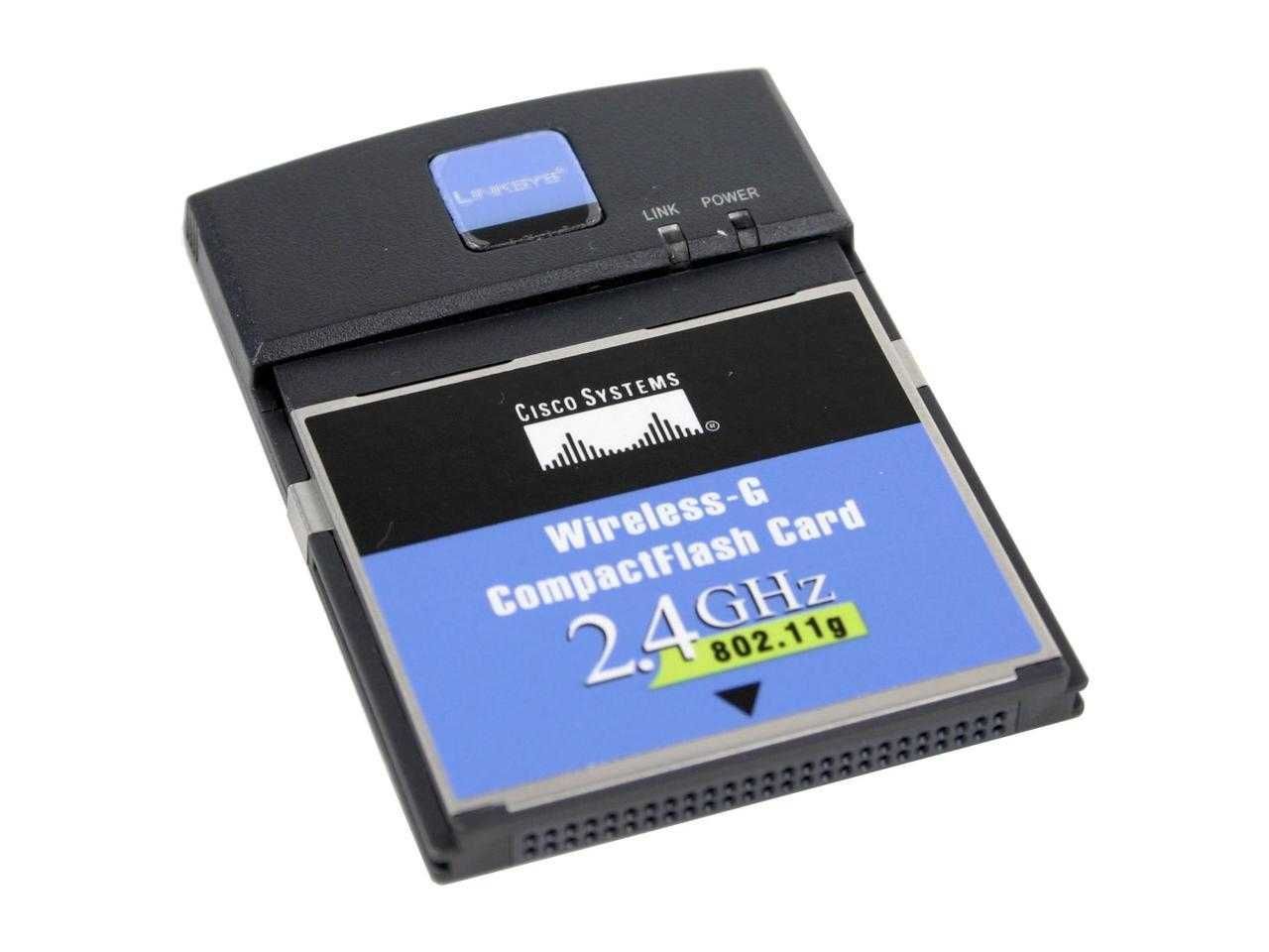 Adaptor Linksys Wireless-G CompactFlash,IEEE 802.11 b,g, Type II CF