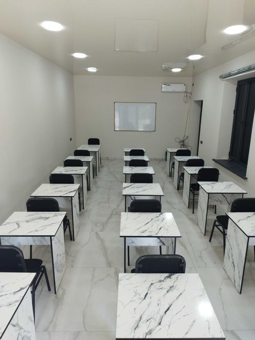 O‘quv markazi uchun yangi parta, stul, doska va ofis to'liq sotuvda