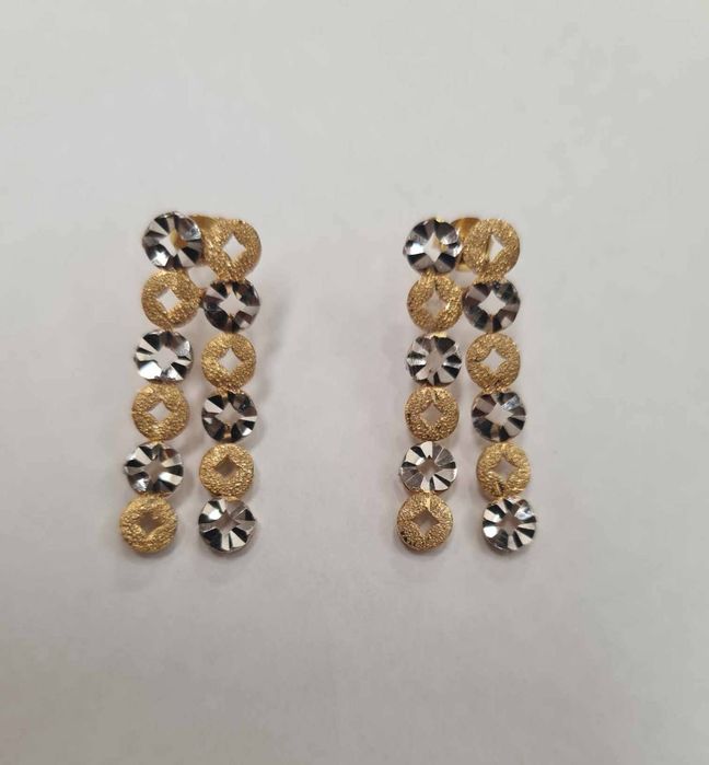 Set colier si cercei din aur galben si alb 18k, SAU34