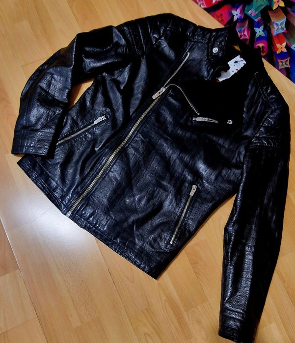 Geaca barbati matlasata Zara,sezonul rece,piele eco,insertii blanita