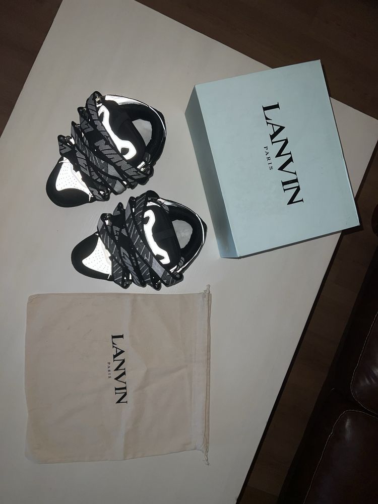 Reflective/Black and Grey Lanvin Curb Sneakers