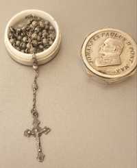 Cutie argint  Rozar cu Rozariu  Papa Ioan