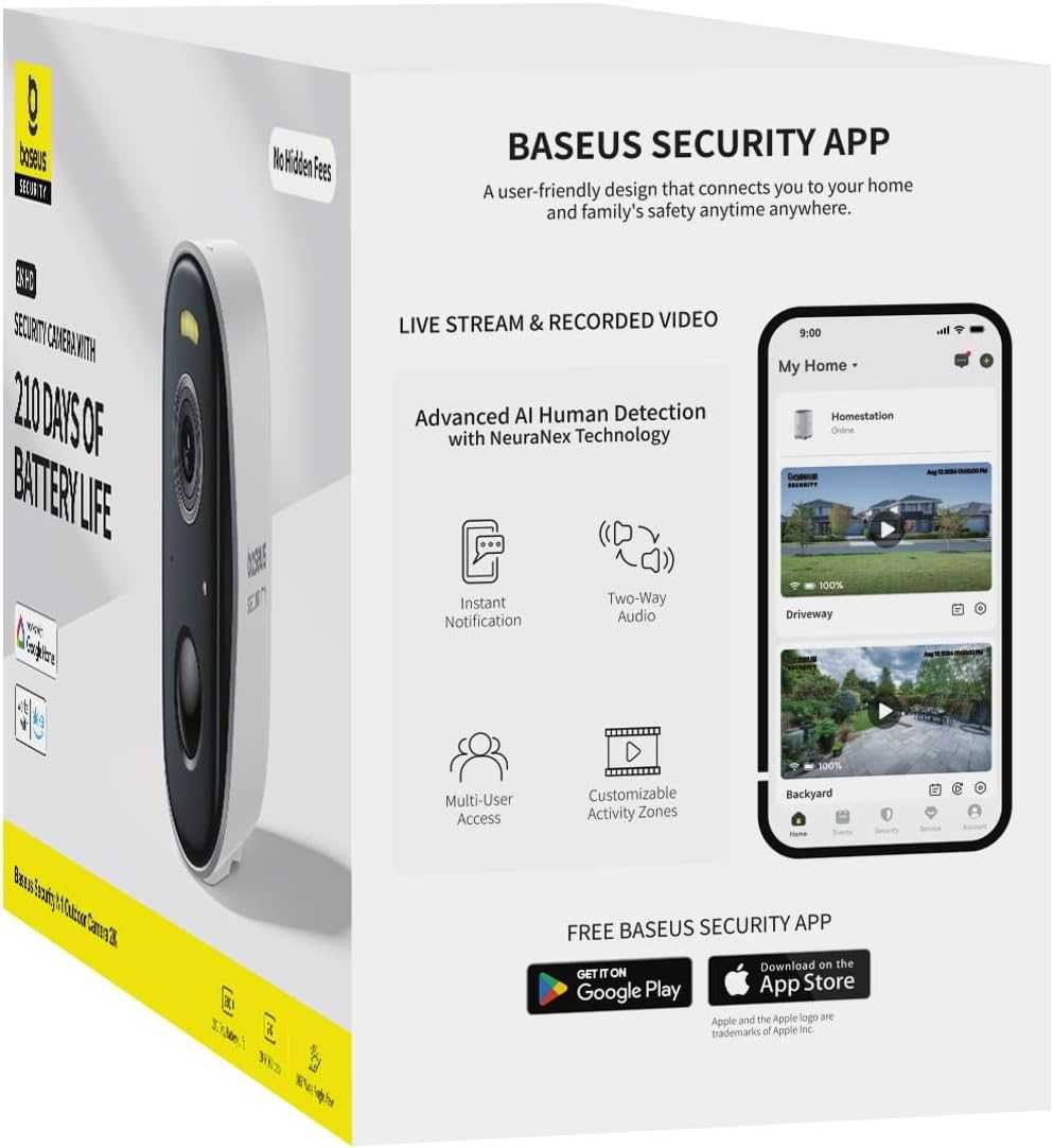Baseus Security N1 HomeStation,комплект 2 бр.безжични видеокамери