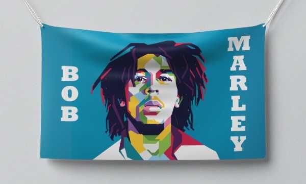 Знаме Bob Marley, Боб Марли, реге, музика, изпълнител, флаг, 150х90см