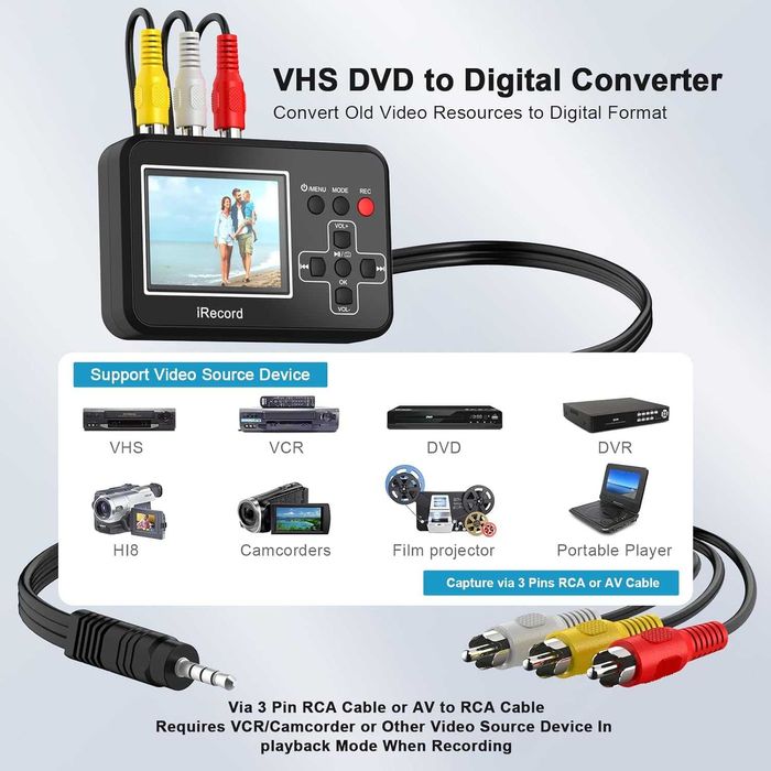 DIGITNOW! видео грабер конвертор VHS към дигитален формат черен