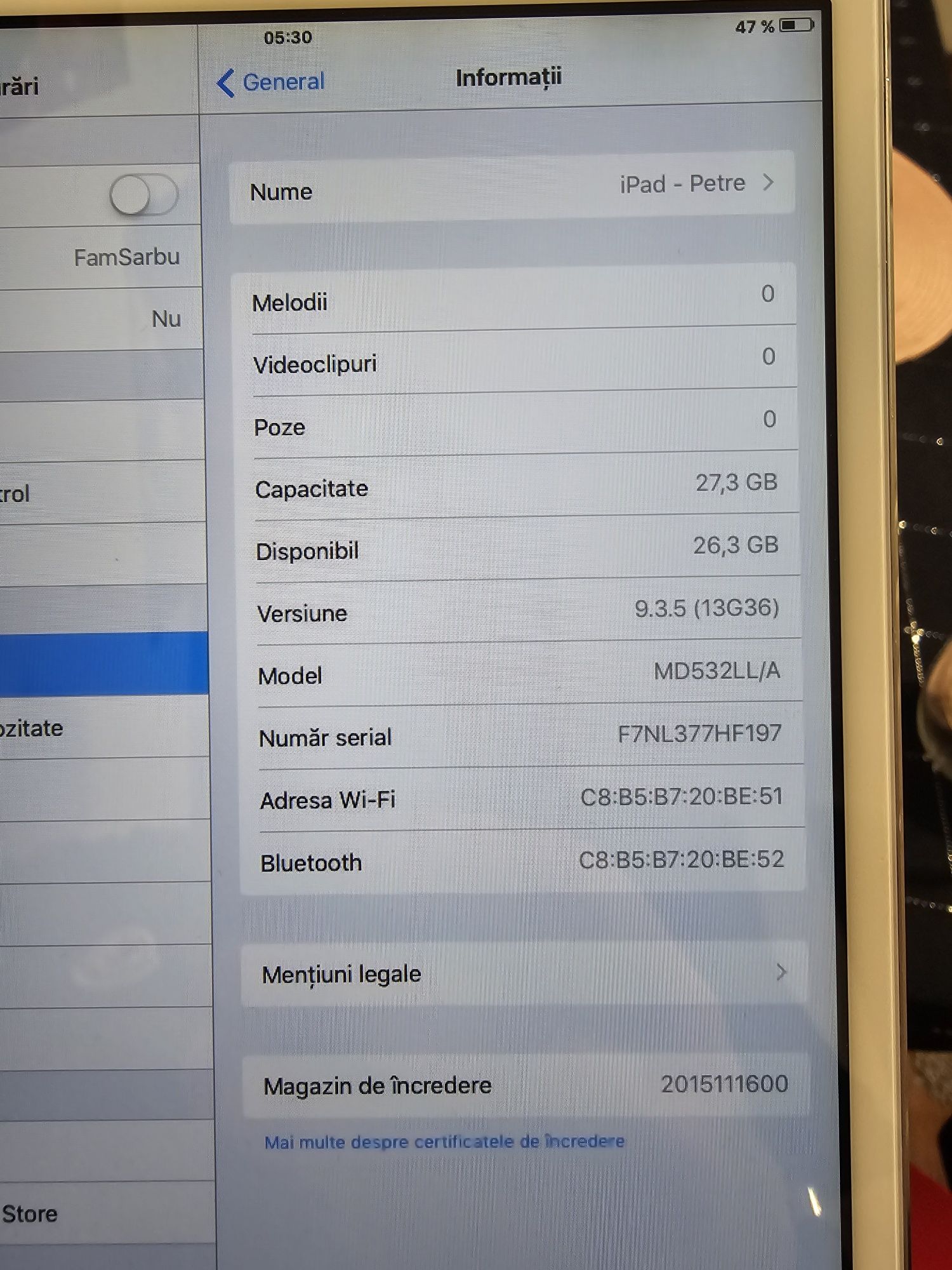 Ipad mini, model MD532LL 32 gb