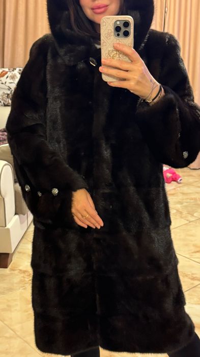 Палто от норка.L/XL.Визон.Яке от норка.Естествена кожа с косъм.