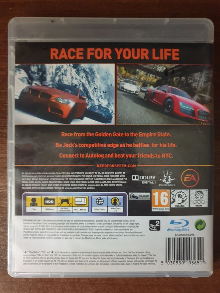 NFS/Need For Speed The Run PS3/Playstation 3