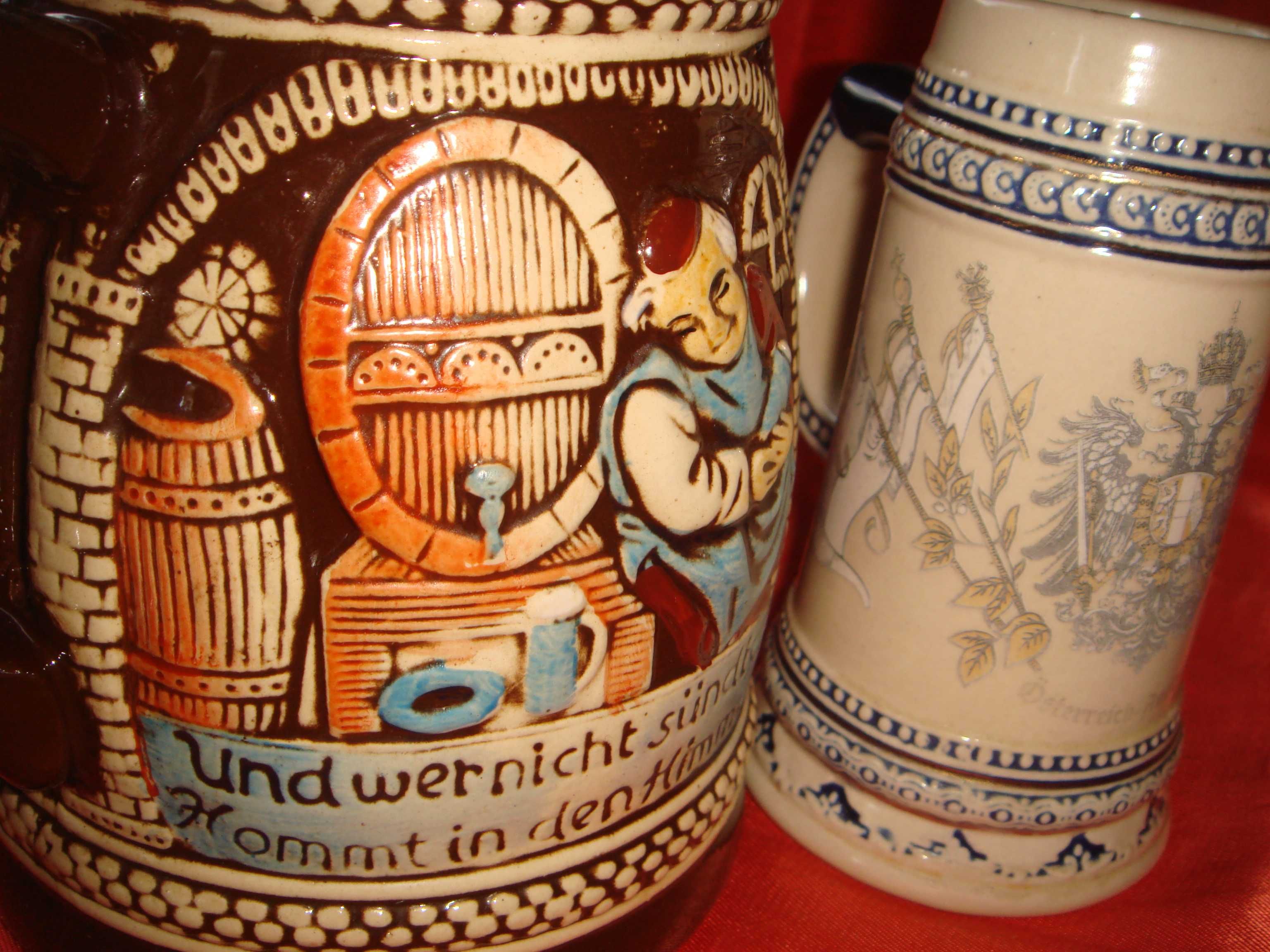Кружки Германия прошлого века из каменного фарфора Ручная раскраска