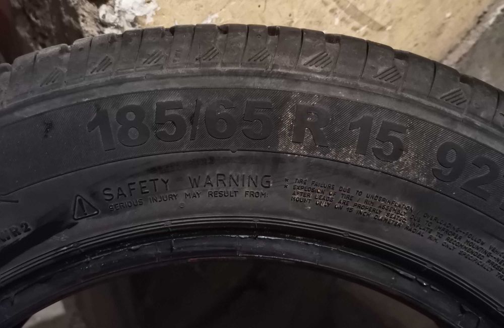 Продавам 4 броя Летни Гуми 185.65.15 на 1 сезон дот 2019 Контентал