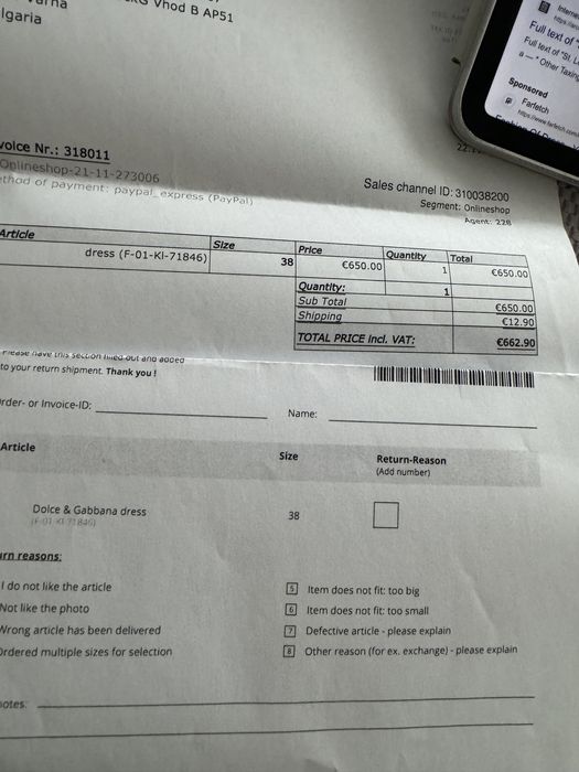 Dolce and Gabanna оригинална рокля