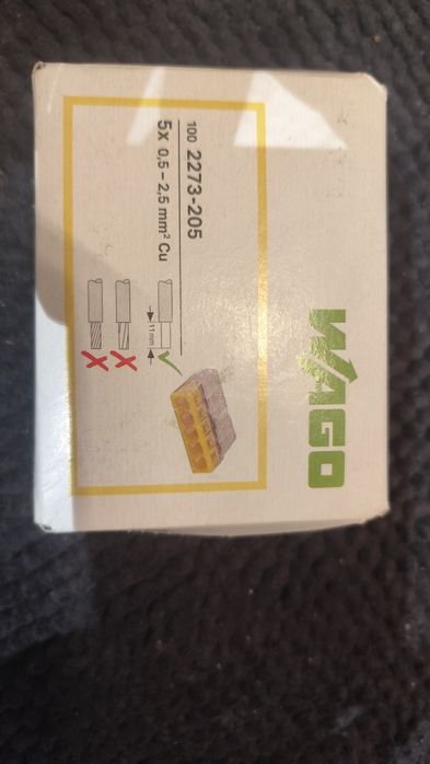 НОВИ ЦЕНИ Wago Ваго клеми ,дюбел за плосък кабел ТМТ , черен дюбел ТМТ