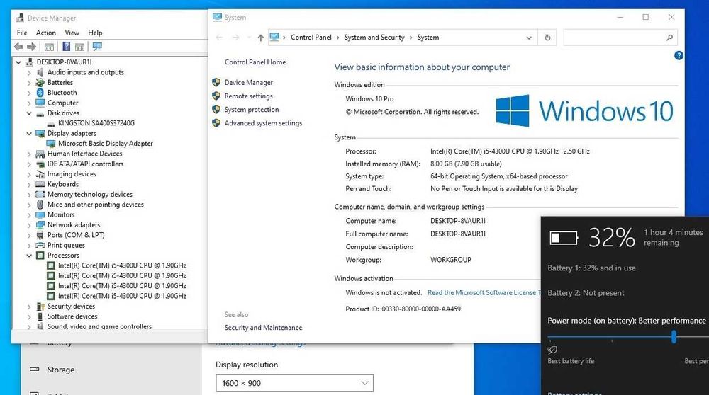 Laptop HP Elitebook 840 G2 14" HD+ I5-4300u 8 GB SSD 240 GB Bateria 3h