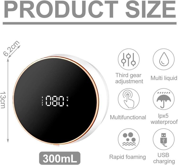 Dispenser automat W1 sapun gel, 300 ml, electric, USB