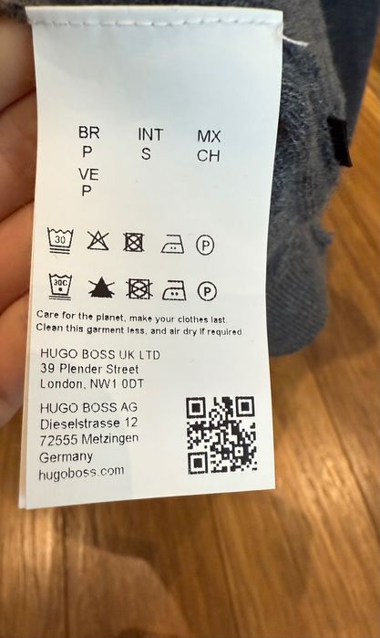 Мъжки Пуловер Boss естествена вълна в сив цвят оригинален