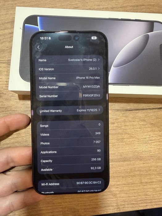 Iphone 16 Pro Max 256GB black titanium