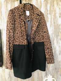 Pardesiu leopard amestec lana NOU s.Oliver fete/femei 40 - L