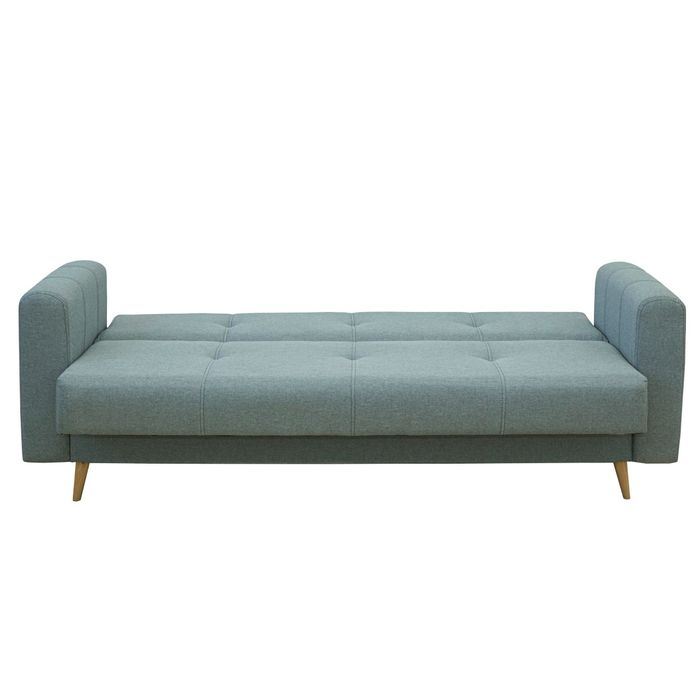 Canapea extensibila 3 locuri Riga, cu lada, verde menta, 226 x 85 x 91