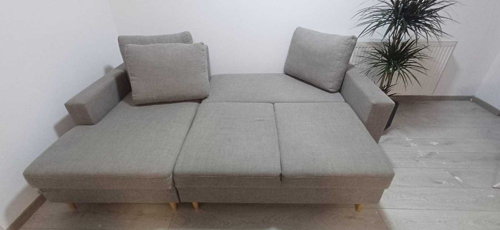 Canapea IKEA gri, 235 x 147 x 61, spatiu depozitare