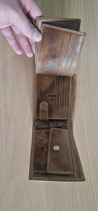 Portofel din piele naturala cu vultur