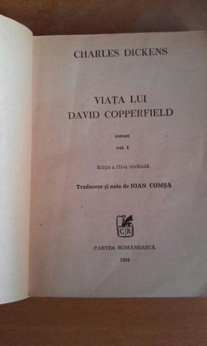 Romanul David Copperfield, de Charles Dickens