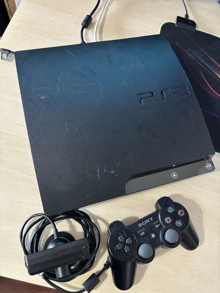 Playstation 3 slim, modat Hen, hdd 500gb, camera inclusa