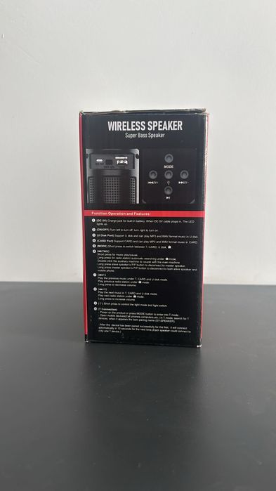 Boxa Portabila Bluetooth ZQS1202 15×7cm cu LED si incarcator