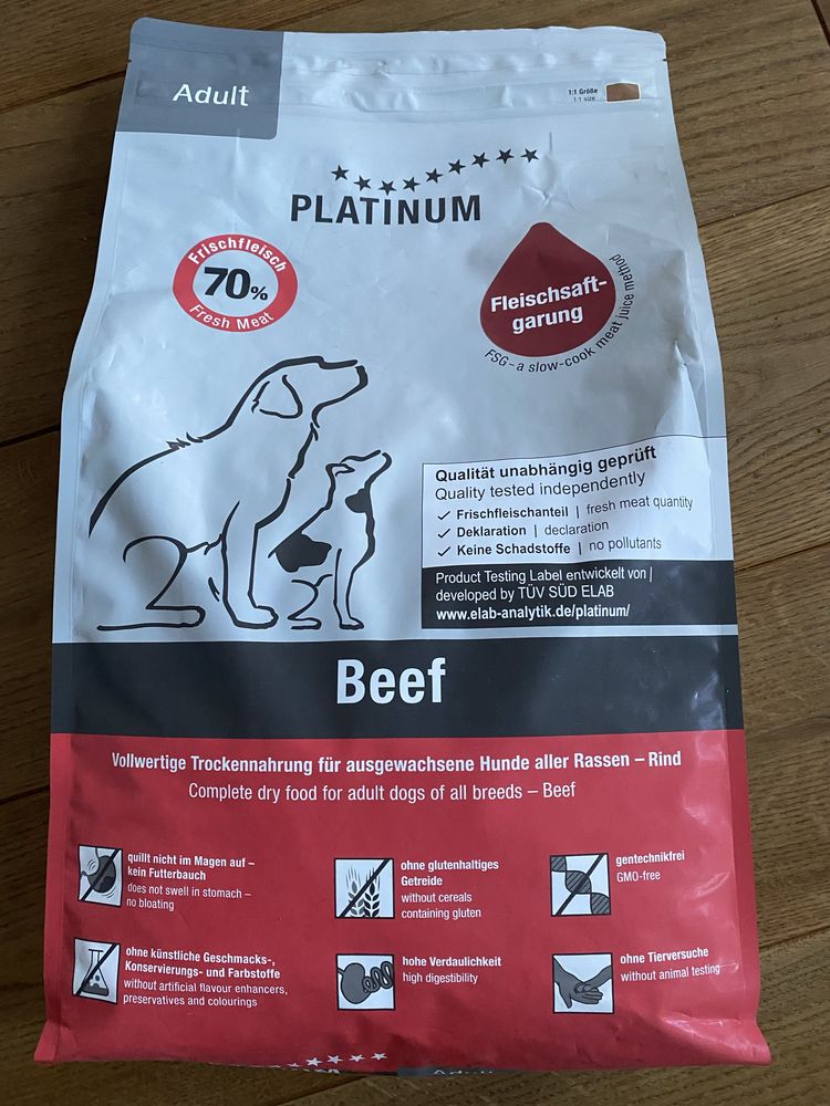 Храна за кучета “Platinum” Beef Adult