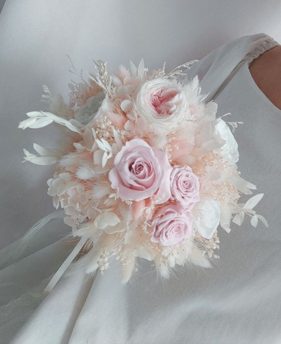 Buchete de mireasa & nașa cu flori și plante criogenate