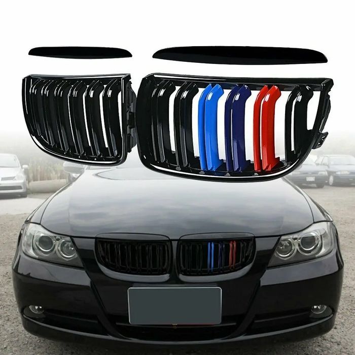 Set grila bara nari trei 3 culori M Bmw Seria 3 e90 non Facelift