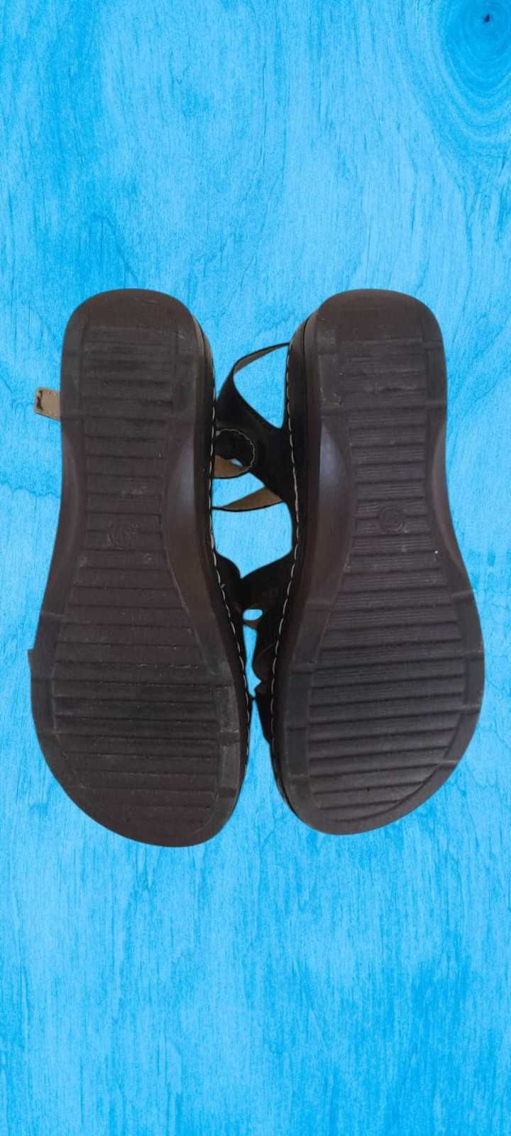 Sandale confortabile din piele, cu toc ortopedic, 37