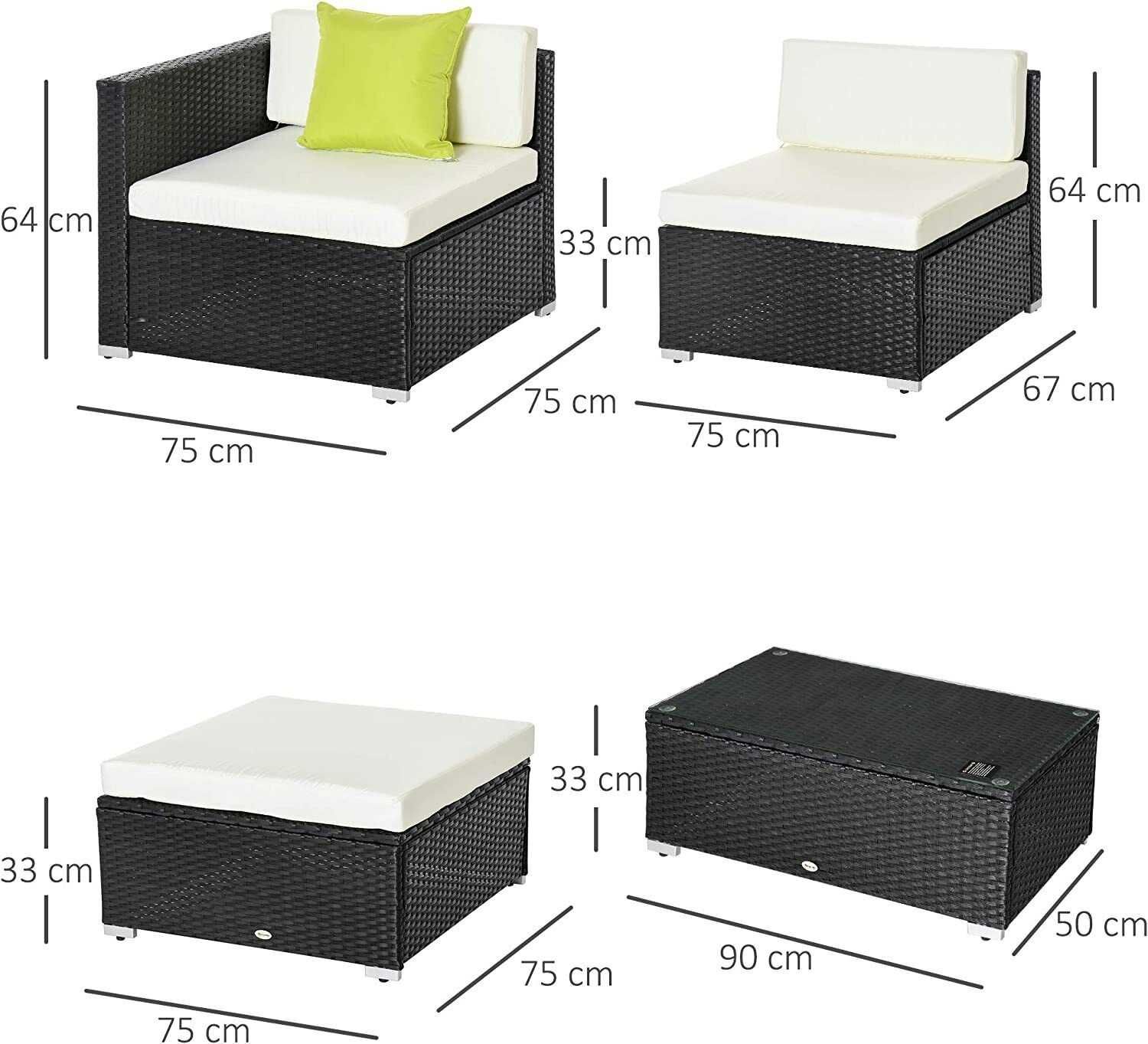 Set  canapea din poliratan  cu masă de cafea,perne, cadru din metal