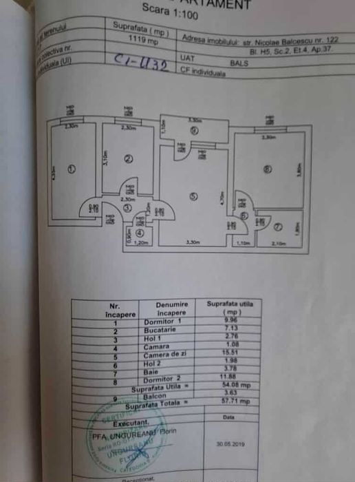 Apartament 3 camere în Balș