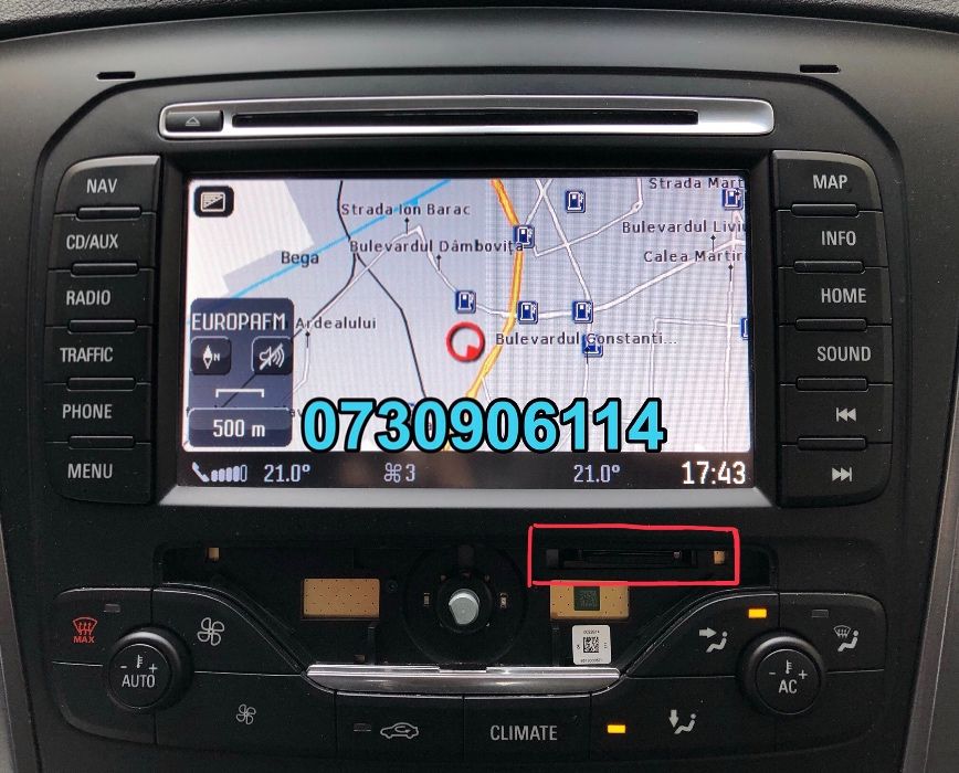 Card Harta Navigatie Gps Ford MCA-Focus,Mondeo,Kuga,S-Max-Romania 2022