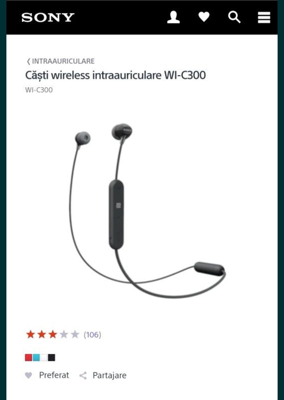 Căști Bluetooth , Nfc , Sony ,Wireless, Impecabil