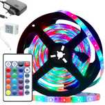 Banda LED RGB 4.5m cu telecomanda 300 LED-uri lumina alimentare 12V