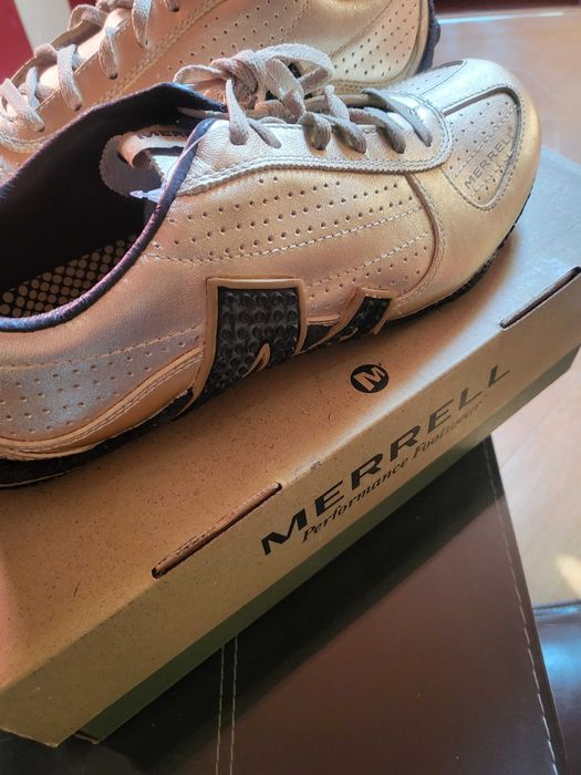 REDUS Adidasi piele naturala MERRELL, auriu cu negru, marimea 42