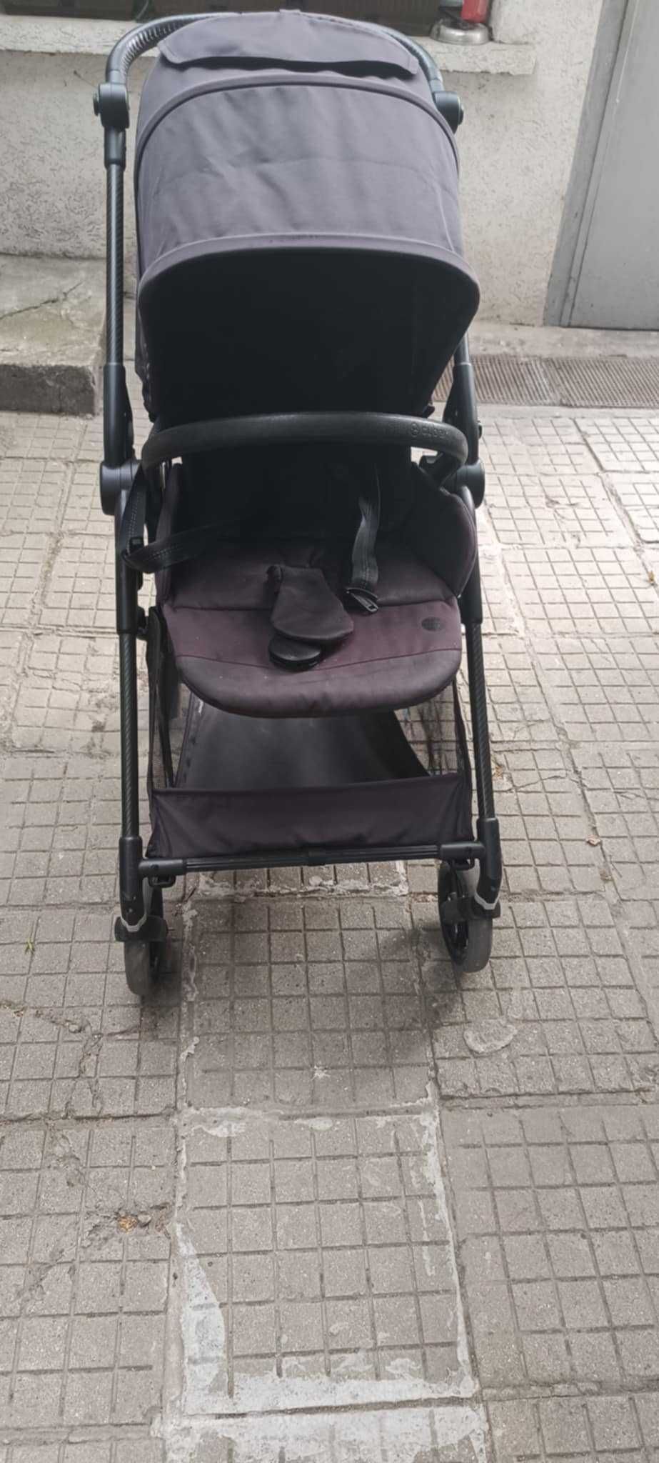 Бебешка количка Cybex Melio Carbon Magic Black и зимен чувал Cybex