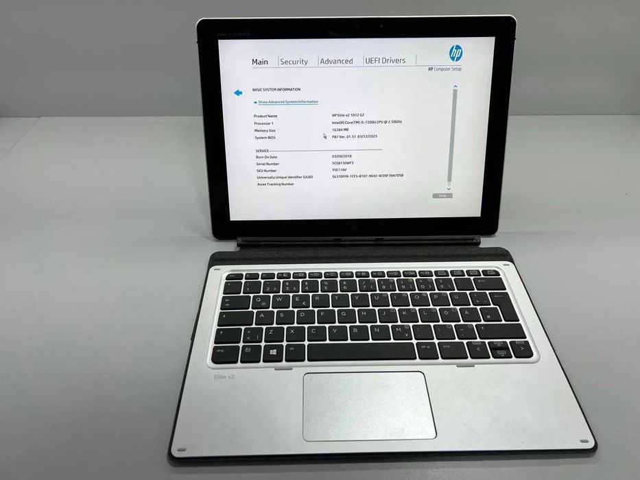 Tableta/Laptop SH HP Elite X2 G2 i5-7200U 256 SSD NVME 16gb RAM cu tst