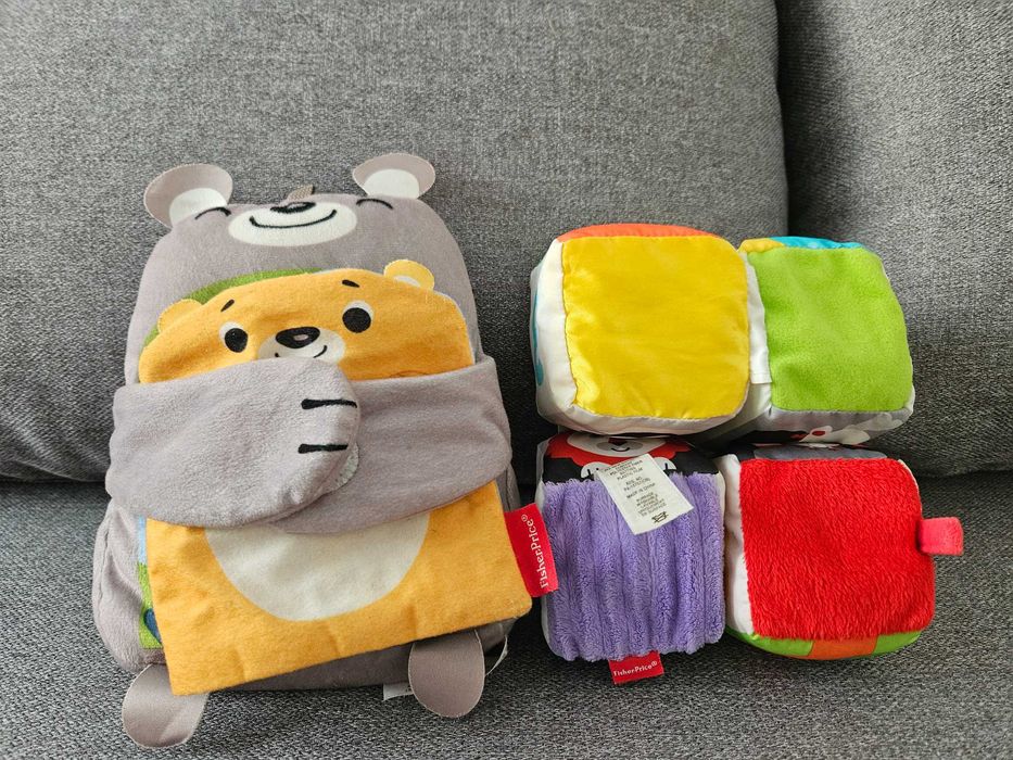 Fisher price мека книжка и образователни кубчета