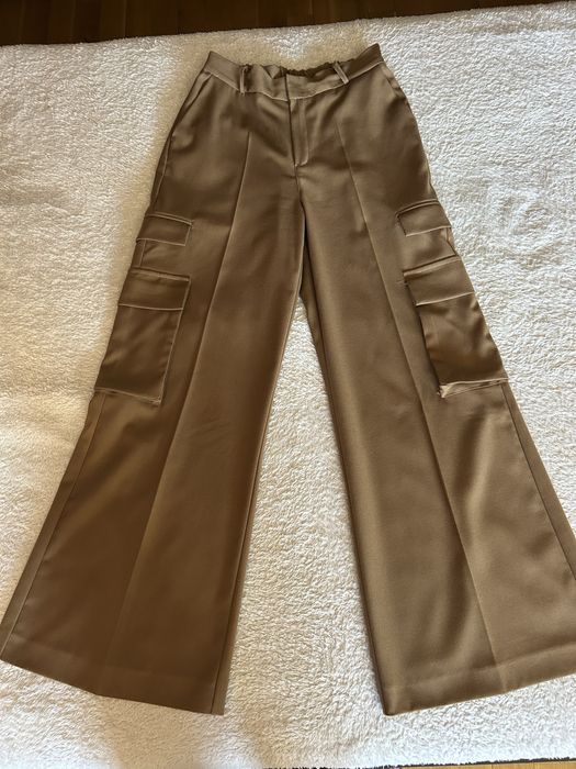 Панталон кафяв с широки крачоли