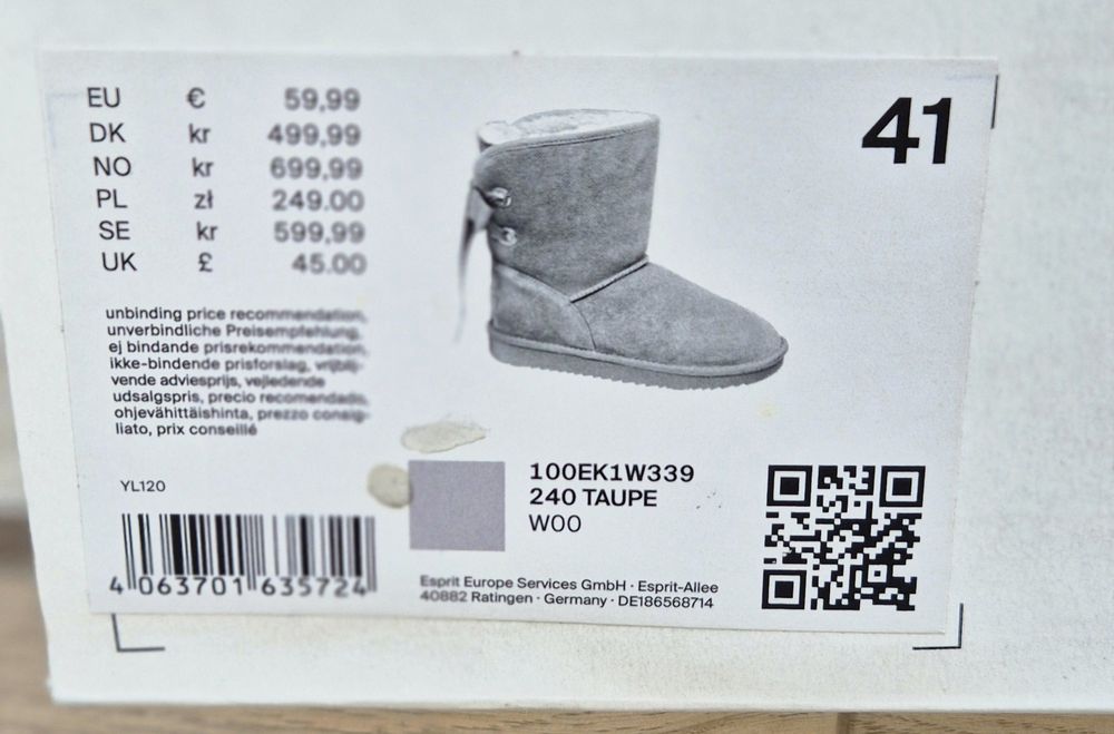 Vand ghete piele naturala tip UGG - Esprit